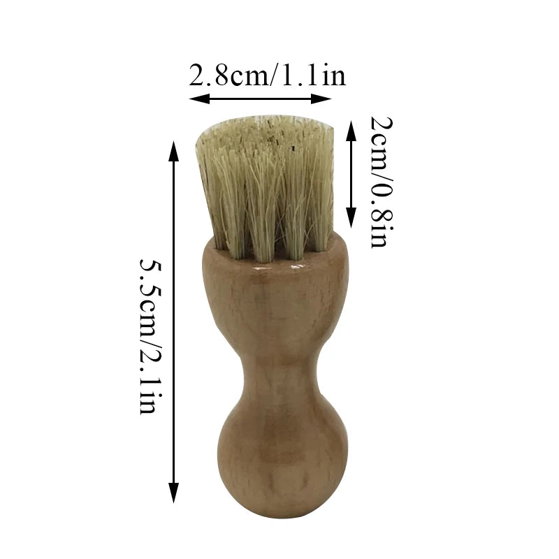 Mini Buffing Brush For Cleaning Shoes Hog Bristle Brushes Boot Shoes Cleaner Leather Shoes Supplies Gourd Brush Home Clean Tool