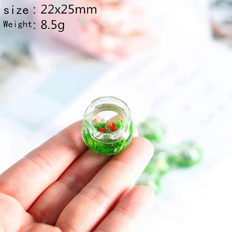 1:12 Miniature Model Mini Fish Tank Bowl Simulation Aquarium Scene Model For Home Desktop Ornament Dollhouse Toys Decoration