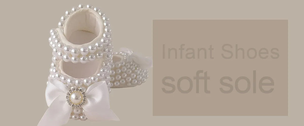 Dollbling Baby Shoes Baby Girl Shoes Wedding Party Photography First Walker Sewing Pearls