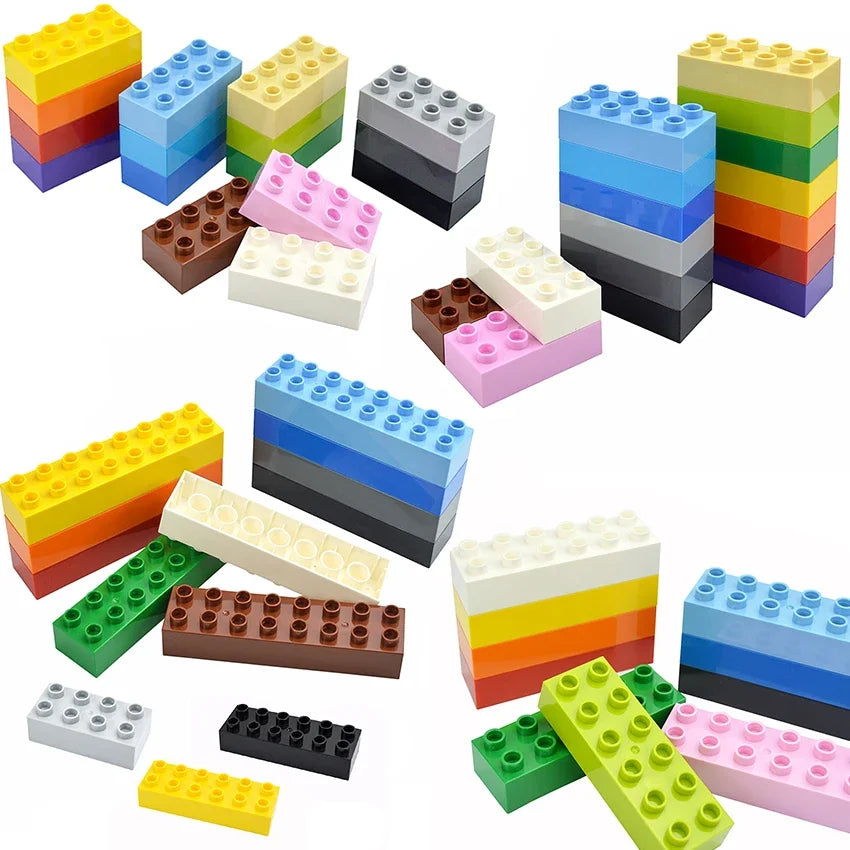 DIY Big Size Bulk Bricks Creative Thick Building Blocks Educational Kid Toys Slope Thin Large Particles Compatible With Duploes