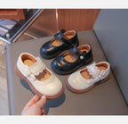Girls Small Leather Shoes Size 23-36 Soft Bottom Leather Children's Single Shoes Beige Fashion Versatile Children's Baby Shoes