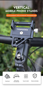 ThinkRider MTB Phone Mount Stand Bicycle Holder 270° Rotatable Aluminum Adjustable Bike Phone Holder Non-slip