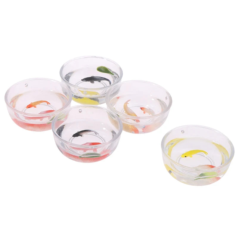 1:12 Miniature Model Mini Fish Tank Bowl Simulation Aquarium Scene Model For Home Desktop Ornament Dollhouse Toys Decoration