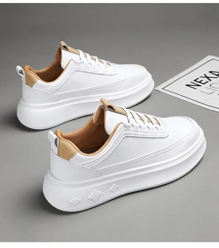 Summer Increase Height Men Shoes The New Breathable  Thick Sole Sneakers Casual  High Quality White Shoes
