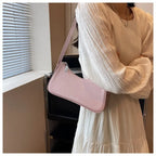 Small Cute Underarm Shoulder Bags for Women 2024 Trend Design Leather Handbags and Purses Y2K Silver Red Hand Bag Women Bag