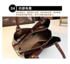 Light Luxury PU Leather Tote Bag Large Capacity Crossbody Women Bag Fashion Vintage Flower Pattern Purse and Handbag