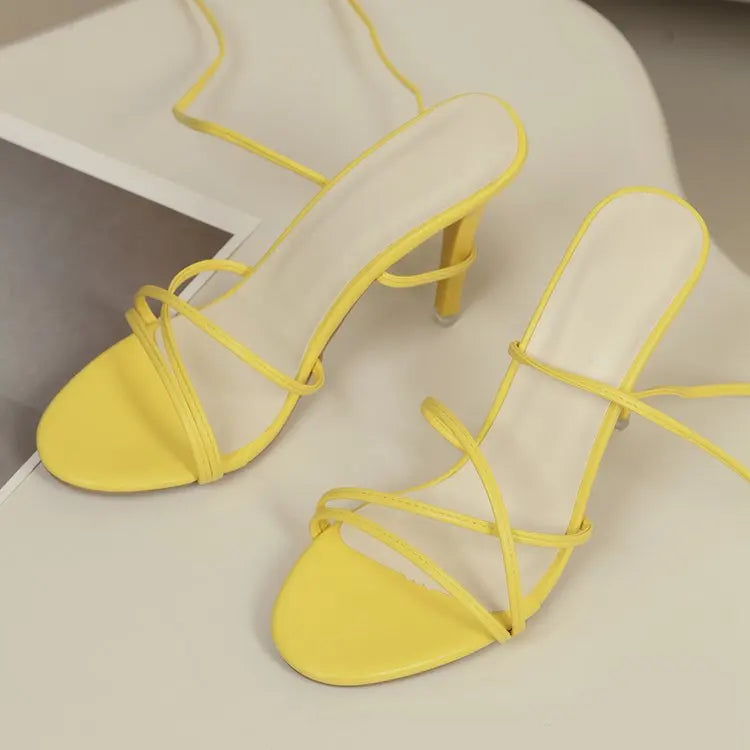 New Summer Elegant Strap Solid Color Square Toe High Heels Open Toe Fashion Sexy Banquet Women's Shoes pumps women shoes