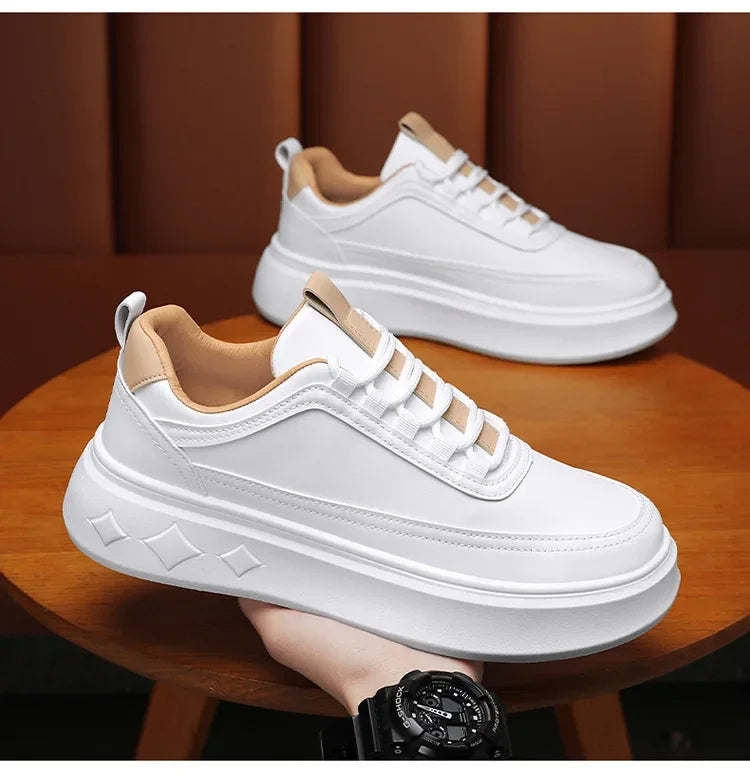 Summer Increase Height Men Shoes The New Breathable  Thick Sole Sneakers Casual  High Quality White Shoes