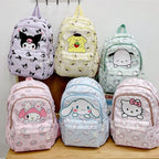 Sanrio Start Of School Season Backpack Anime Kuromi Cinnamoroll Student Bag Large Capacity Women Bag For Children Girls Gift ﻿
