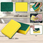 20pcs Scouring Pad Double Sided Scrub Bowl Pot Cleaning Sponge Dish Washing Kitchen Tools Home Clean Supplies
