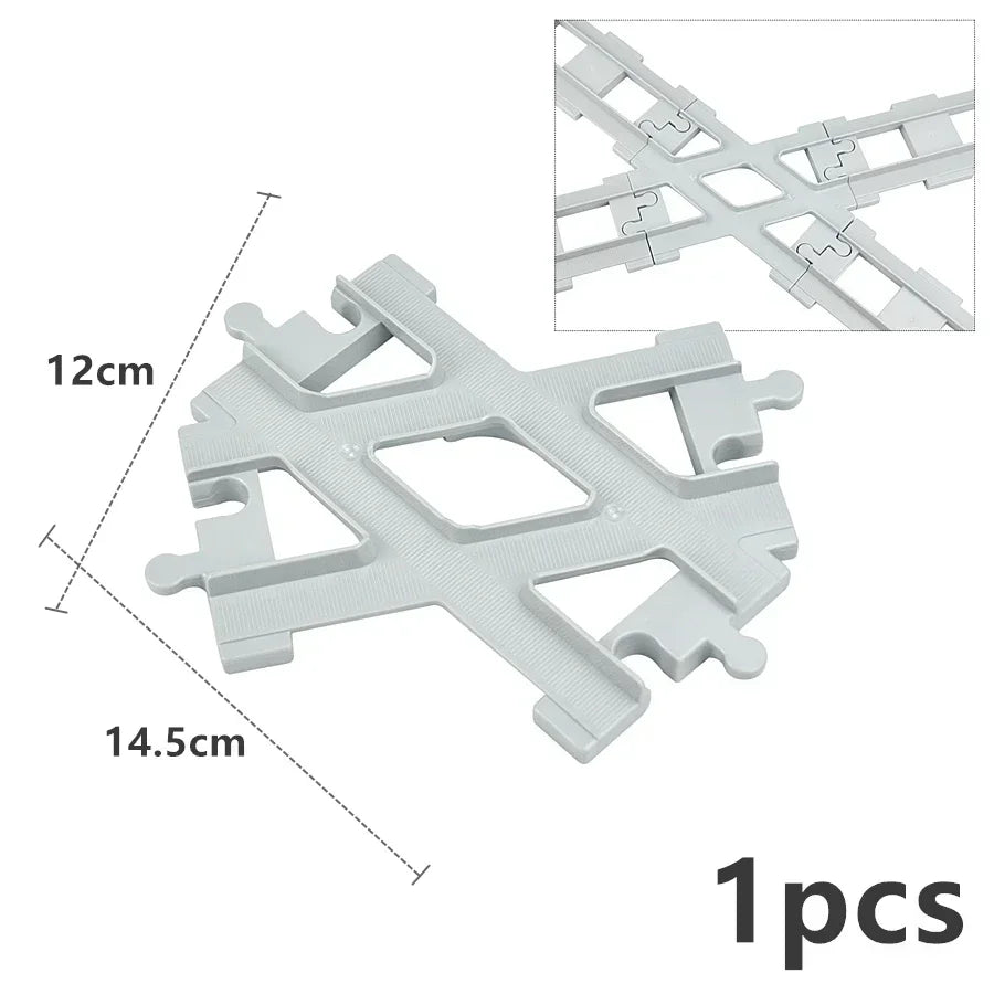 City View Large Building Bricks Wheel Bridge Big Size Track Bricks Train Straight Curved Switch Railway Compatible Duploes Toys