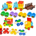 City View Large Building Bricks Wheel Bridge Big Size Track Bricks Train Straight Curved Switch Railway Compatible Duploes Toys