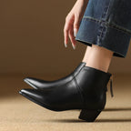 2024 New Autumn Winter Women Boots Fashion Pointed Toe Chelsea Boots for Women Ankle Boots Retro Ladies Women Shoes