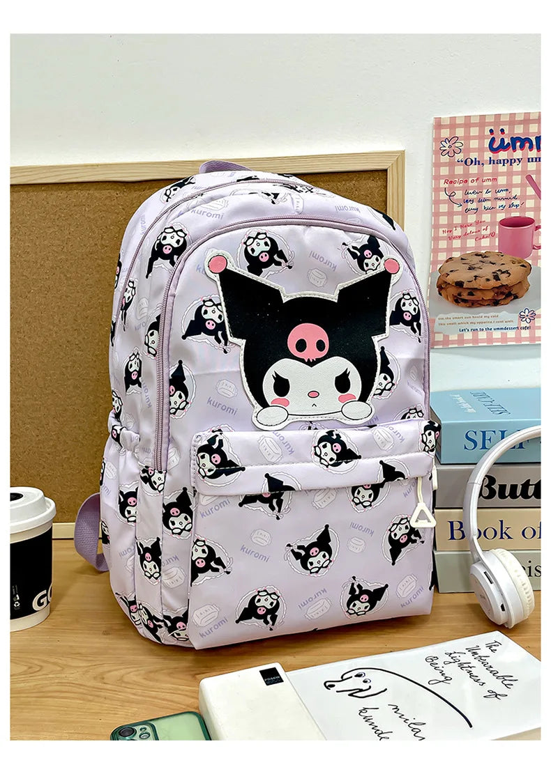 Sanrio Start Of School Season Backpack Anime Kuromi Cinnamoroll Student Bag Large Capacity Women Bag For Children Girls Gift ﻿