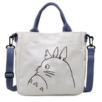 Cartoon Totoro Canvas Women Bag Boys Girl Simple Light Handbag Tote Bags Cute Cartoon Anime Crossbody Shoulder Packet Gift
