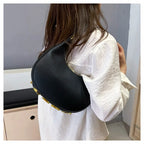 French handbag women bag semi-circular crescent single shoulder armpit bag fashionable commuting niche letter crossbody handbag