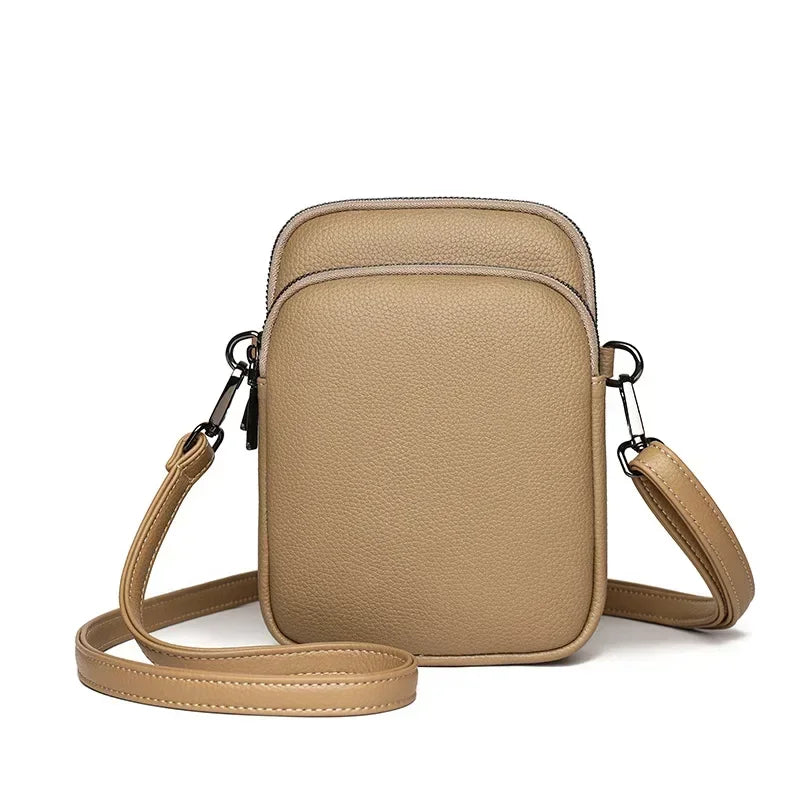 2025New 100% Genuine Cowhide Women's Leather Mobile Phone Bag Crossbody Bags for Women Bag Designer Crossbody Bag Messenger Bags