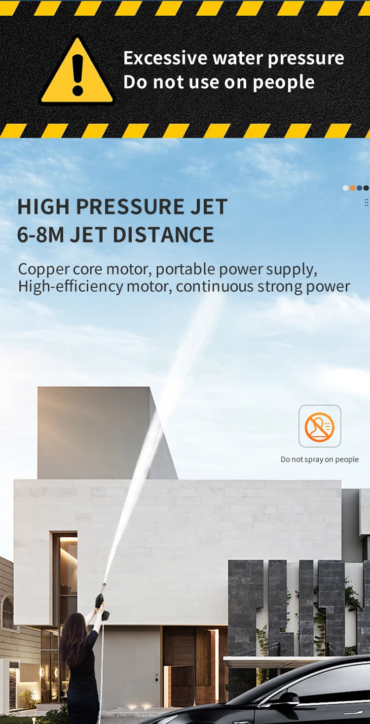 Car Wash Machine 24V Cordless Power High Pressure Wireless Water Spray Electric Portable Jet Water Gun Car Washer Gun Machine