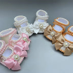Dollbling Baby Shoes Baby Girl Shoes Wedding Party Photography First Walker Sewing Pearls