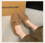 Soft Soled Retro Women Shoes Spring New Round Flat Shoe Fashion Womens Tassel Bean Shoes Casual Women Sports Shoe Zapatosbaratos