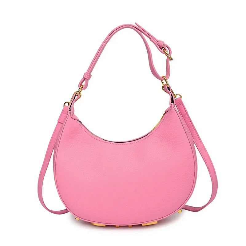 French handbag women bag semi-circular crescent single shoulder armpit bag fashionable commuting niche letter crossbody handbag