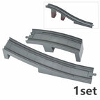 Big Size Track Bricks Train Straight Curved Switch Railway City View  Large Building Bricks Wheel Bridge Toys Compatible Duploes