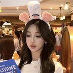 Kawaii Cartoon Hairband Ratatouilleing Cute Headband Ratatouille Hairpin Mouse Ears Headdress Girl Kids Party Gift Toys