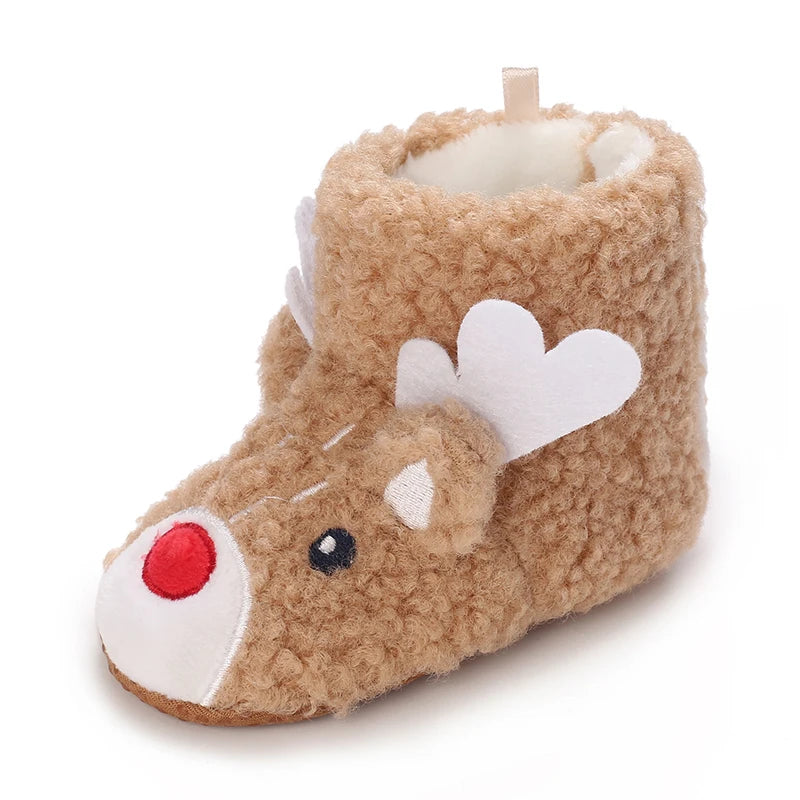Winter Warm Baby Shoes Children's Shoes 0-1 Year Old Soft Soled Cotton Shoes Men's and Women's Baby Plush Shoes Snow Boots