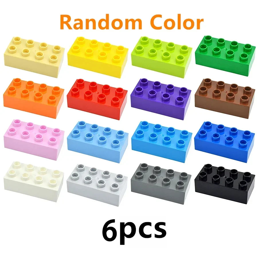 DIY Big Size Bulk Bricks Creative Thick Building Blocks Educational Kid Toys Slope Thin Large Particles Compatible With Duploes