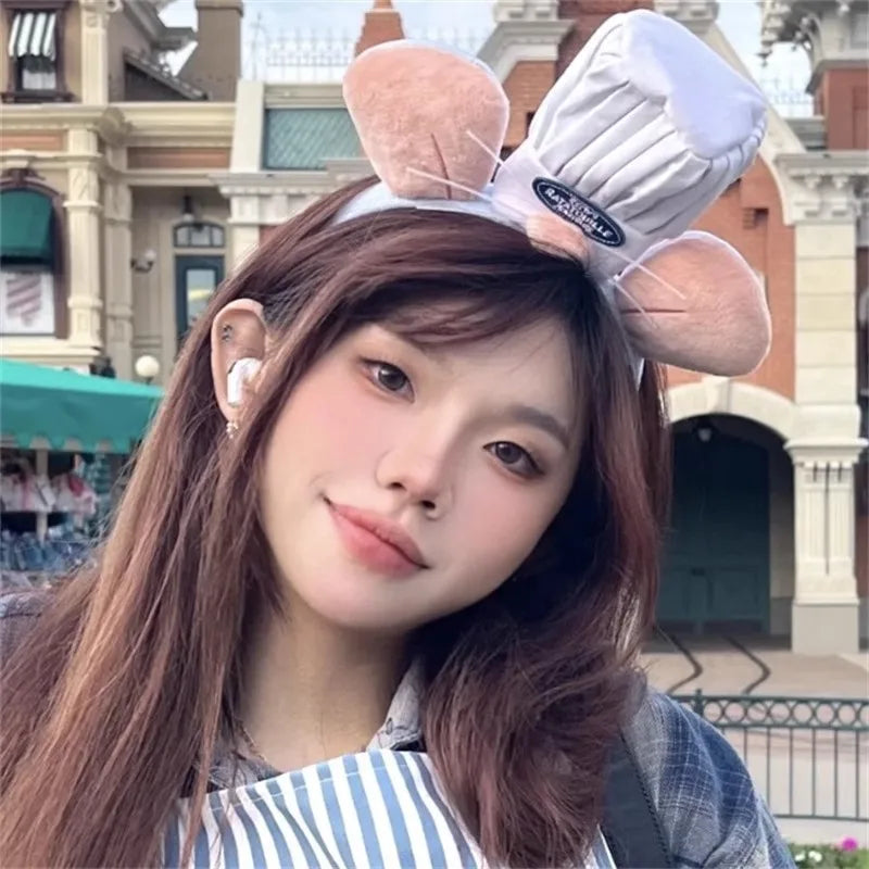 Kawaii Cartoon Hairband Ratatouilleing Cute Headband Ratatouille Hairpin Mouse Ears Headdress Girl Kids Party Gift Toys