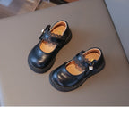 Girls Small Leather Shoes Size 23-36 Soft Bottom Leather Children's Single Shoes Beige Fashion Versatile Children's Baby Shoes