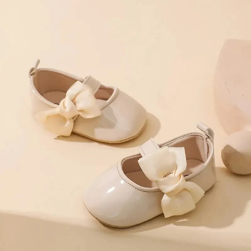 0-1 Year Old Baby Walking Shoes PU Leather Soft Sole Anti Slip Butterfly Bow Newborn Baby Shoes Breathable Anti Slip