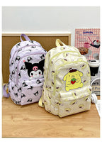 Sanrio Start Of School Season Backpack Anime Kuromi Cinnamoroll Student Bag Large Capacity Women Bag For Children Girls Gift ﻿