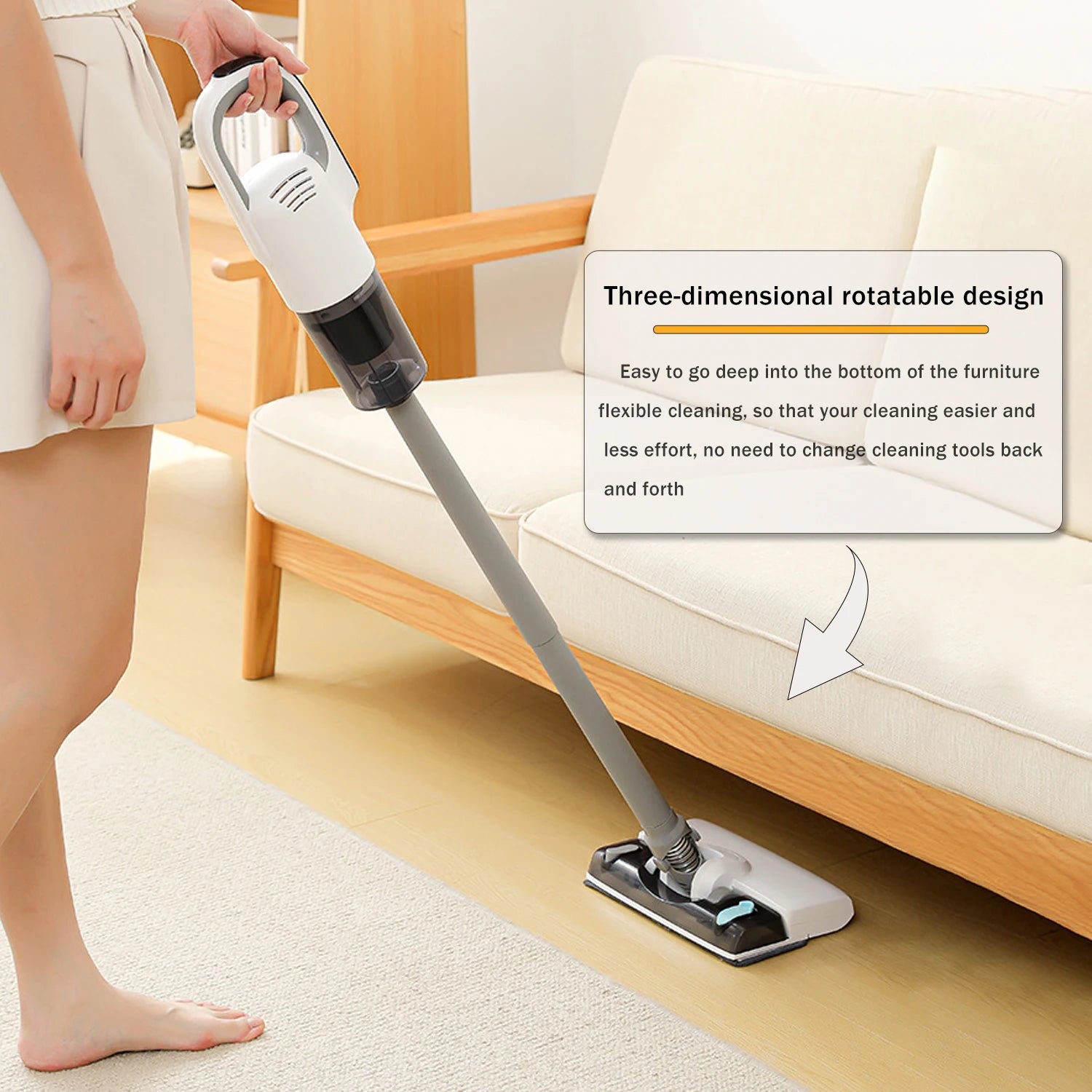 Wireless vacuum & mopping combo with 3 adjustable modes for deep cleaning in various scenarios, easily keeping your home clean.
