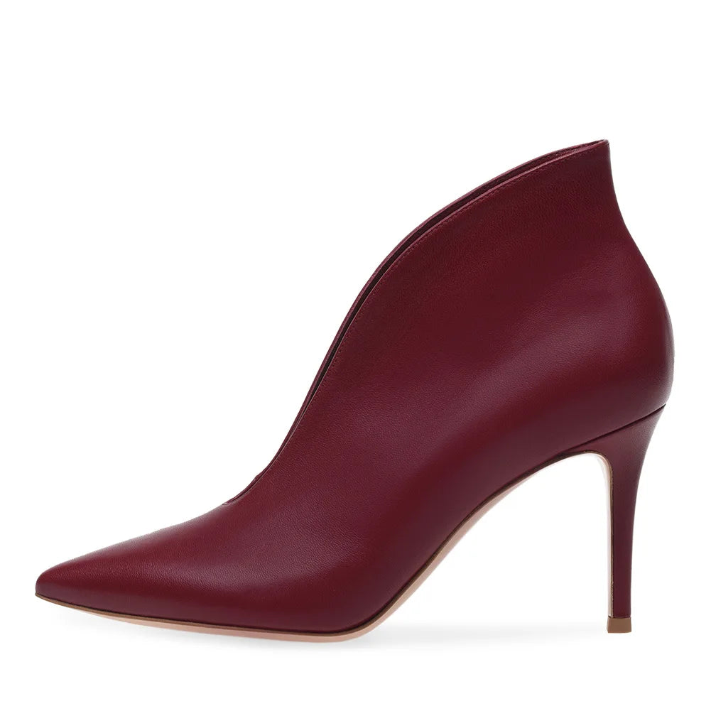 Crescent Hollow Ankle Boots Pointed Toe Ankle Boots Velvet Low Fashion White Design Stiletto Comfortable Plus Size Women Shoes