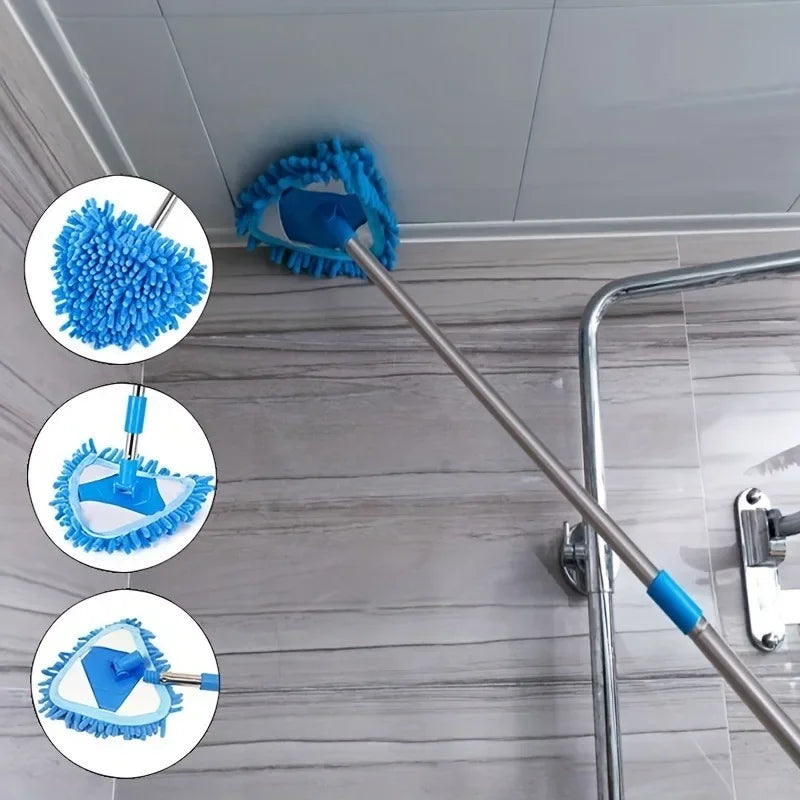 Triangle Retractable Wall Cleaning Mop Ceiling Air Conditioner Dust Removal Mini Mop Small Wall Cleaning Home Clean Floors Tool