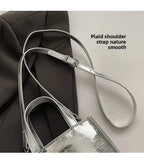 Korean Women Bag Silver Mini Small Square Bag Texture Vogue Versatile Shoulder Purses Crossbody Bag Lady Handbags