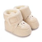Cute Bear Baby Shoes Cartoon Soft Soled Snow Boots for Infant Boy Girl Autumn Winter Warm Thicken Plush Kids First Walkers 0-18M