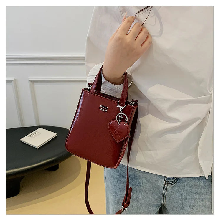 Korean Women Bag Silver Mini Small Square Bag Texture Vogue Versatile Shoulder Purses Crossbody Bag Lady Handbags