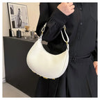 French handbag women bag semi-circular crescent single shoulder armpit bag fashionable commuting niche letter crossbody handbag