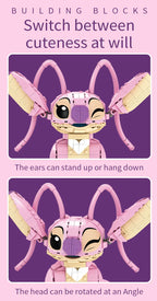 New Stitch Angel CP Building Blocks 2025 - Large Piece Cartoon Toys with Moving Ears Kids Assembly Gift for Boys Girls Birthday
