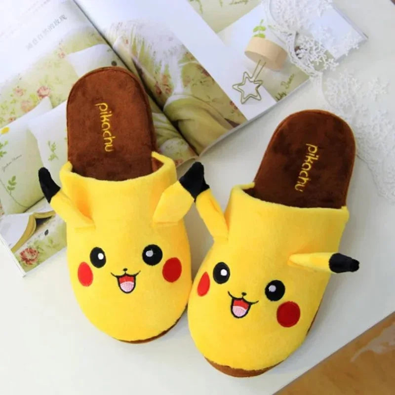 Pikachus Slippers Women Soft Home Cotton Slipper Winter Indoor Light Comfort Floor Shoes Cartoon Women Shoes