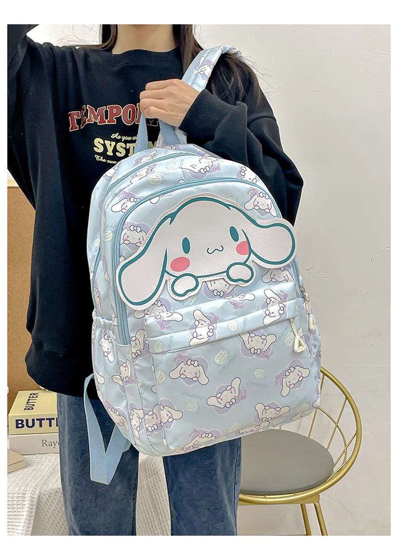 Sanrio Start Of School Season Backpack Anime Kuromi Cinnamoroll Student Bag Large Capacity Women Bag For Children Girls Gift ﻿