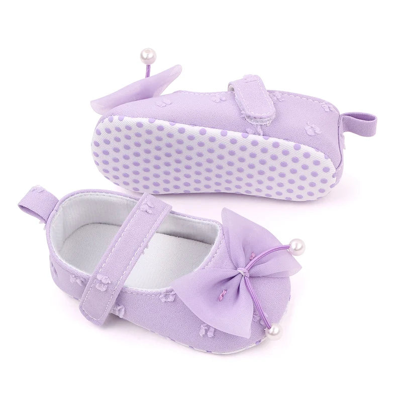Baby Step Front Shoes Spring and Autumn New Style Girls' Baby Shoes with Korean-style Bowknots and Anti-slip Soft Soles BY2235