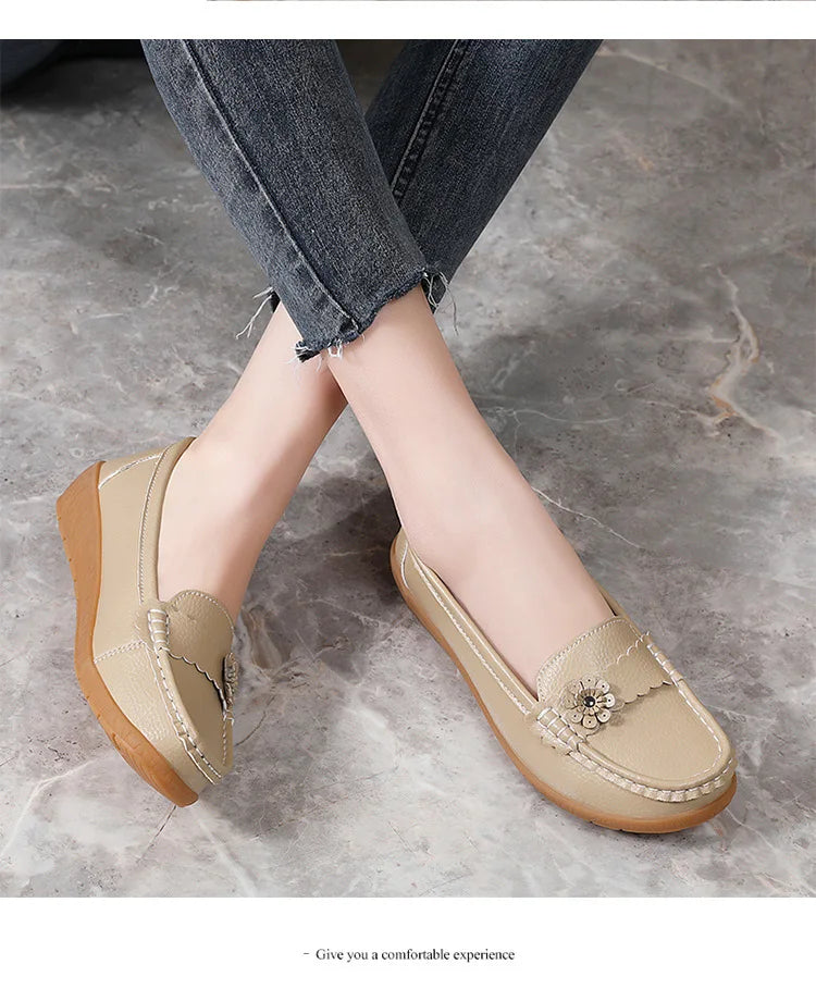 Fashion Genuine Leather Women Flats Tenis Shoes Woman Moccasins Women Shoe Footwear Women Shoes Retro Plus Size Female Footwear