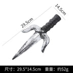 48.5cm/19.09in Plastics Fake Blood Knife Party Supplies Weapon Props Model Halloween Cosplay Funny Gift Collectible Outdoor Toys