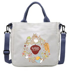 Cartoon Totoro Canvas Women Bag Boys Girl Simple Light Handbag Tote Bags Cute Cartoon Anime Crossbody Shoulder Packet Gift
