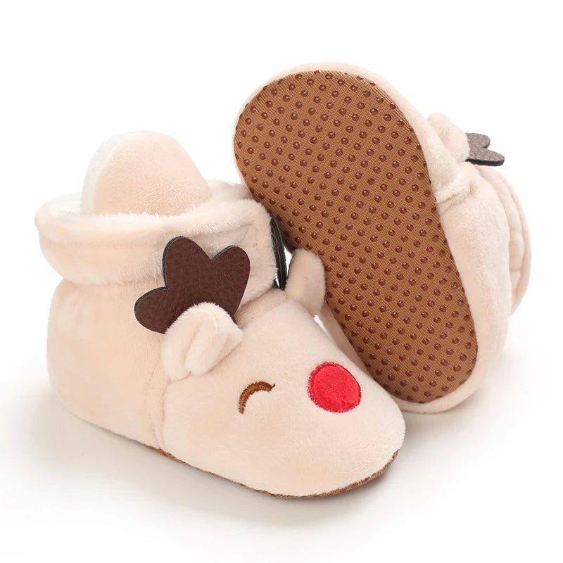 Winter Warm Baby Shoes Children's Shoes 0-1 Year Old Soft Soled Cotton Shoes Men's and Women's Baby Plush Shoes Snow Boots