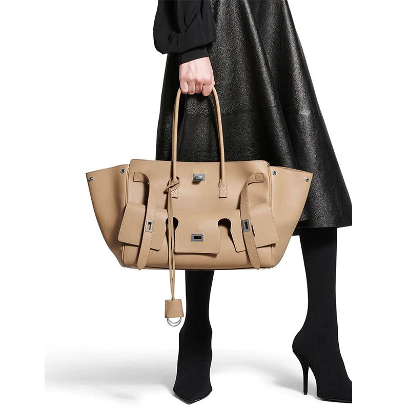 Brand Tote Bag Rodeo Lock Design Women Bag High-quality Soft Pu Leather Handbag Large-capacity Storage Bag Commuter Shoulder Bag