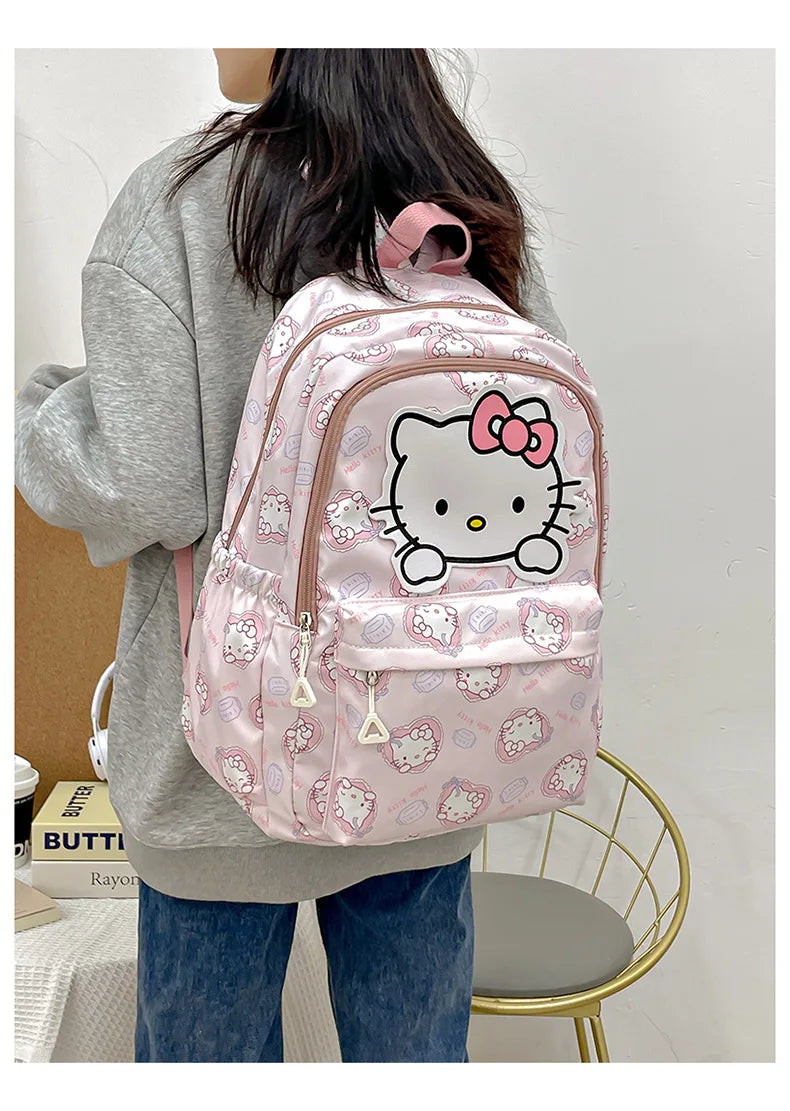 Sanrio Start Of School Season Backpack Anime Kuromi Cinnamoroll Student Bag Large Capacity Women Bag For Children Girls Gift ﻿